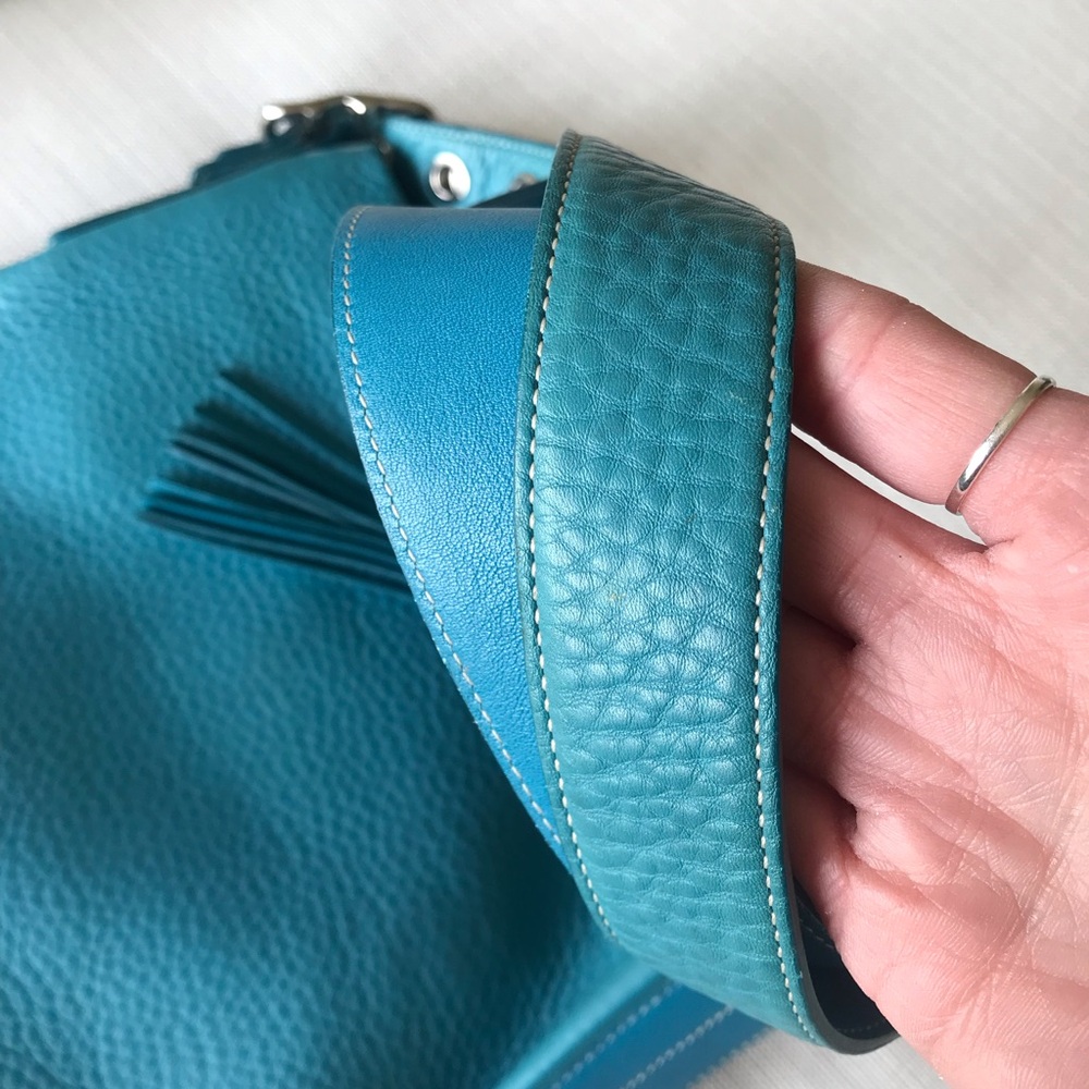 Coach Vintage Legacy Leather Slim Duffle Shoulder Crossbody Purse Blue 1427 Y2K - Picture 15 of 16